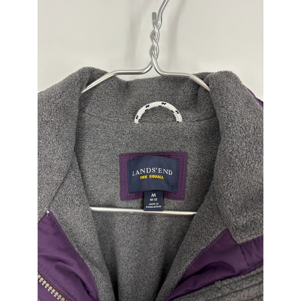 Lands' End Coat Girls M 10-12 Purple The Squall Coat Removable Hood Lined - Picture 3 of 11